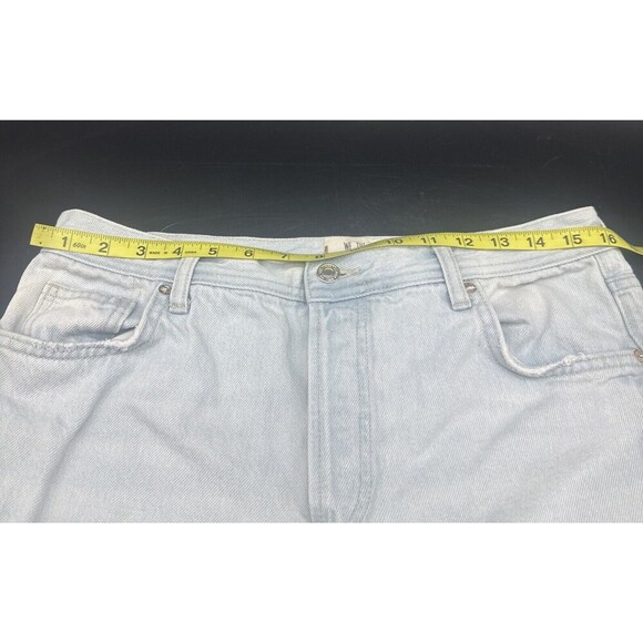 We the Free Light Wash Straight Leg Cropped Distressed Raw Hem Jeans Sz 29 - Picture 10 of 14